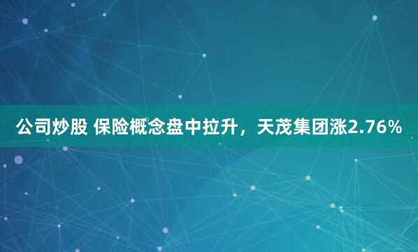 公司炒股 保险概念盘中拉升，天茂集团涨2.76%